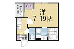 叡山電鉄叡山本線 茶山・京都芸術大学駅 徒歩4分の賃貸マンション 1階1Kの間取り