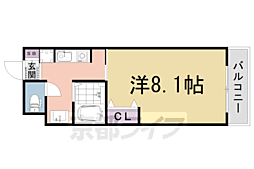 叡山電鉄叡山本線 元田中駅 徒歩5分の賃貸マンション 1階1Kの間取り