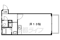 京阪本線 出町柳駅 徒歩23分の賃貸マンション 2階1Kの間取り