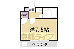 叡山電鉄叡山本線 元田中駅 徒歩5分の賃貸マンション 3階1Kの間取り