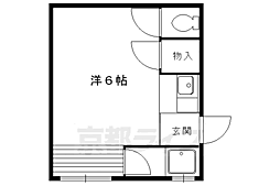 叡山電鉄叡山本線 元田中駅 徒歩14分の賃貸アパート 2階ワンルームの間取り