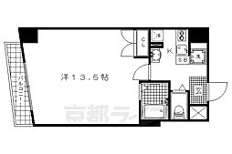 オーク西陣 4階1Kの間取り