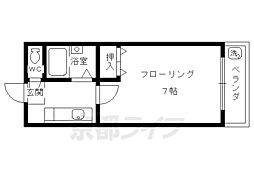 シェモア衣笠 3階1Kの間取り