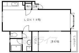 メゾンかしわべ 2階1LDKの間取り