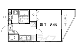 叡山電鉄叡山本線 元田中駅 徒歩2分の賃貸マンション 4階1Kの間取り