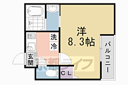 京都地下鉄東西線 二条駅 徒歩13分の賃貸マンション 3階1Kの間取り