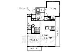 シルクメゾン弾正町 2階2LDKの間取り