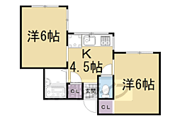 京阪本線 神宮丸太町駅 徒歩1分の賃貸マンション 4階2DKの間取り