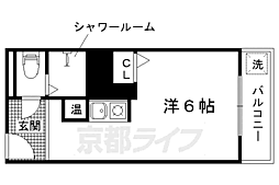 京都今出川レジデンス 7階1Kの間取り