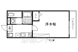 京阪本線 出町柳駅 徒歩17分の賃貸マンション 3階1Kの間取り