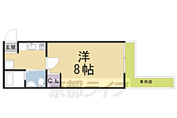 サントス堀川紫明 1階1Kの間取り