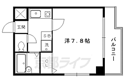 京阪本線 出町柳駅 徒歩3分の賃貸マンション 6階1Kの間取り