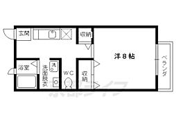 どんぐりハウス 1階1Kの間取り