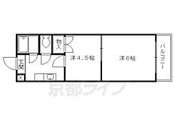京阪本線 出町柳駅 徒歩12分の賃貸マンション 1階2Kの間取り