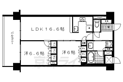京阪本線 神宮丸太町駅 徒歩8分の賃貸マンション 2階2LDKの間取り