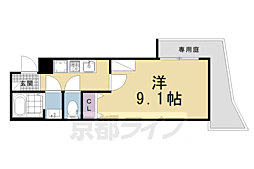 京阪本線 出町柳駅 徒歩17分の賃貸マンション 1階1Kの間取り
