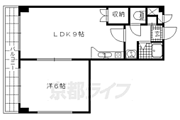 グランドールワタナベ 3階1LDKの間取り