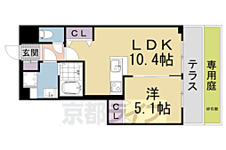 叡山電鉄叡山本線 修学院駅 徒歩6分の賃貸マンション 1階1LDKの間取り