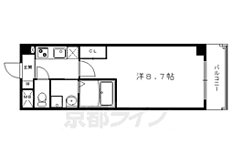 叡山電鉄叡山本線 一乗寺駅 徒歩10分の賃貸マンション 6階1Kの間取り
