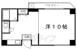 叡山電鉄叡山本線 茶山・京都芸術大学駅 徒歩5分の賃貸マンション 3階1Kの間取り