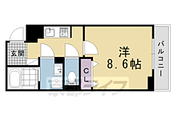 京都市北区大宮中林町アパート 1Kの間取図画像