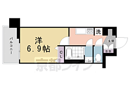 京都市上京区長門町マンション 1Kの間取図画像