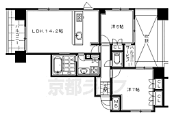 アンビエント京都駅前 2LDKの間取図画像