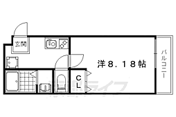 フラッティ花園春日 1Kの間取図画像