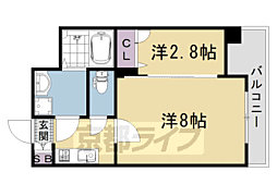 ASCLAIRE京都西院 2Kの間取図画像
