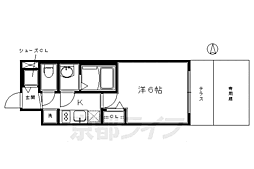 プレサンスTHEKYOTO彩美 1Kの間取図画像