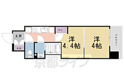 京都市南区吉祥院西ノ庄西浦町マンション 2Kの間取図画像