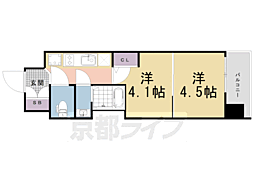 京都市南区吉祥院西ノ庄西浦町マンション 2Kの間取図画像