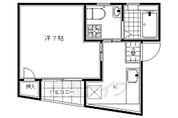 アルメール八条 1Kの間取図画像