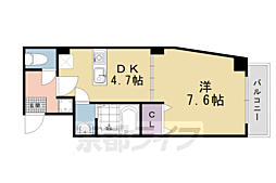 セラヴィ新丸太町 1DKの間取図画像