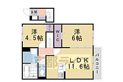 Livra紫竹 2LDKの間取図画像