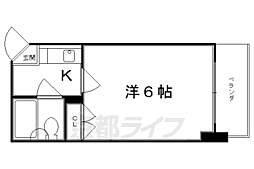 フレッシュ柏野 1Kの間取図画像