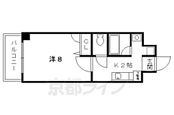 クリスタルグランツ京都御所北 1Kの間取図画像