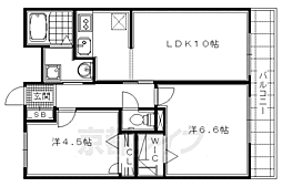 シャーメゾン嵯峨 2LDKの間取図画像