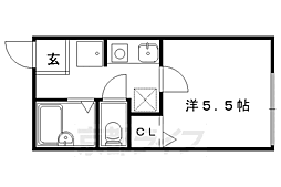 シティハイム堀川 1Kの間取図画像