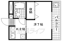 リバティーベルカノウ 1Kの間取図画像