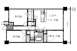 クリスタ京都 3LDKの間取図画像