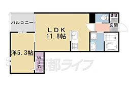 バセ・嵯峨嵐山 1LDKの間取図画像