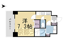 プレサンス京都北野白梅町 1Kの間取図画像