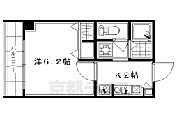 サウスポイントハウゼン 1Kの間取図画像