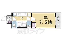ファステート京都洛南エリーゼ 1Kの間取図画像