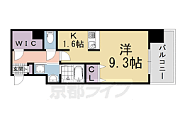 プレサンス京都五条天使突抜 ワンルームの間取図画像