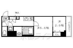 ファーストフィオーレ京都西陣 2Kの間取図画像