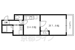 ルーナジェーヌ堀川 1DKの間取図画像