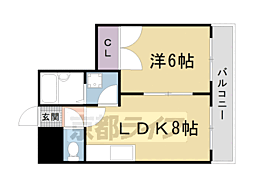 エスポワール峯 1LDKの間取図画像
