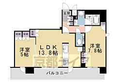 グラン・リソシエ京都御苑 2LDKの間取図画像